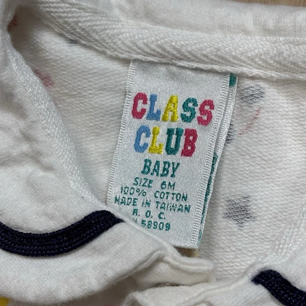 Vintage Class Club Baby Romper 6 Month Ducks Sailor Nautical Anchors Stars